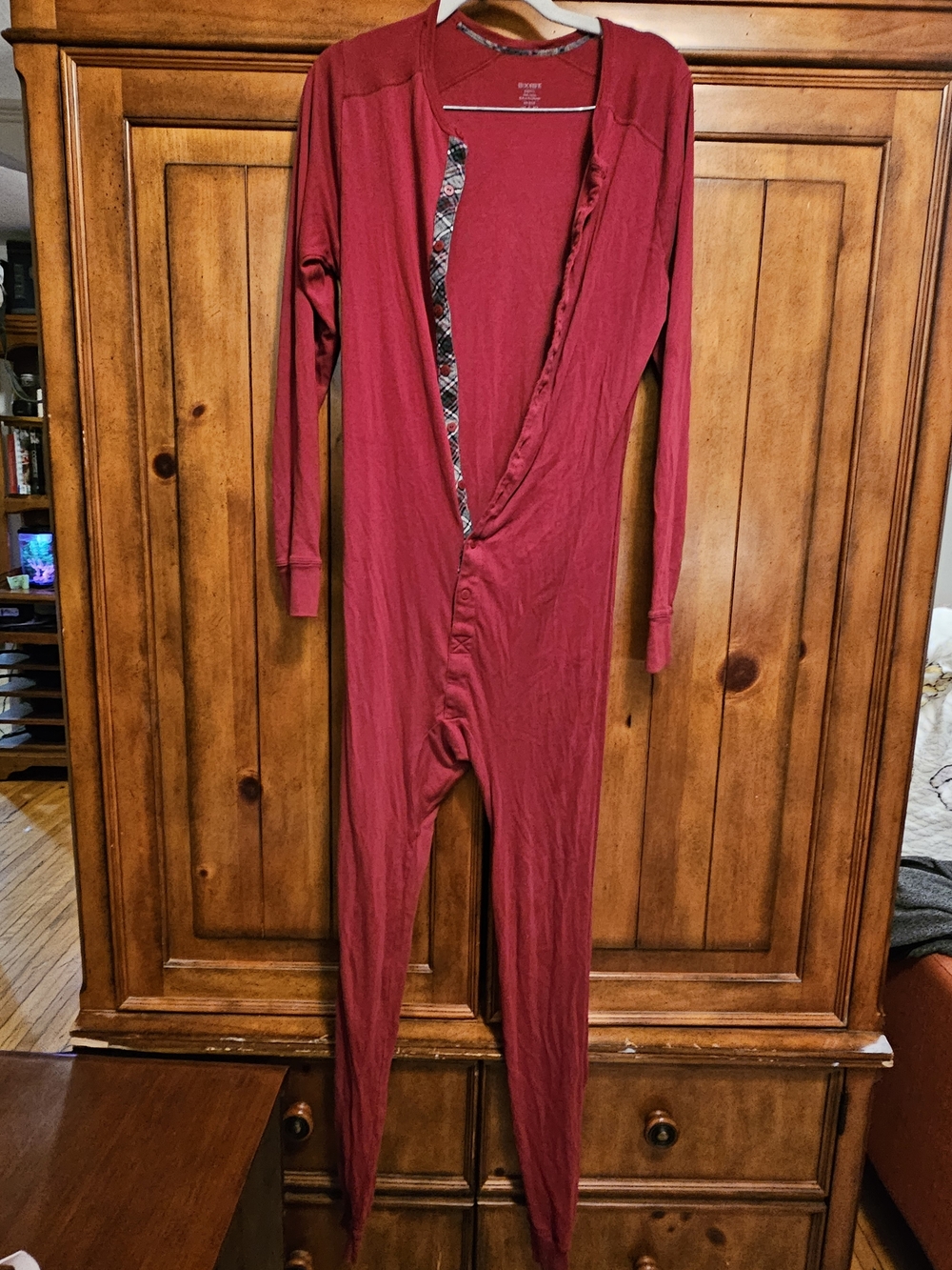 Cozy Red Long-Sleeve Women's Jumpsuit